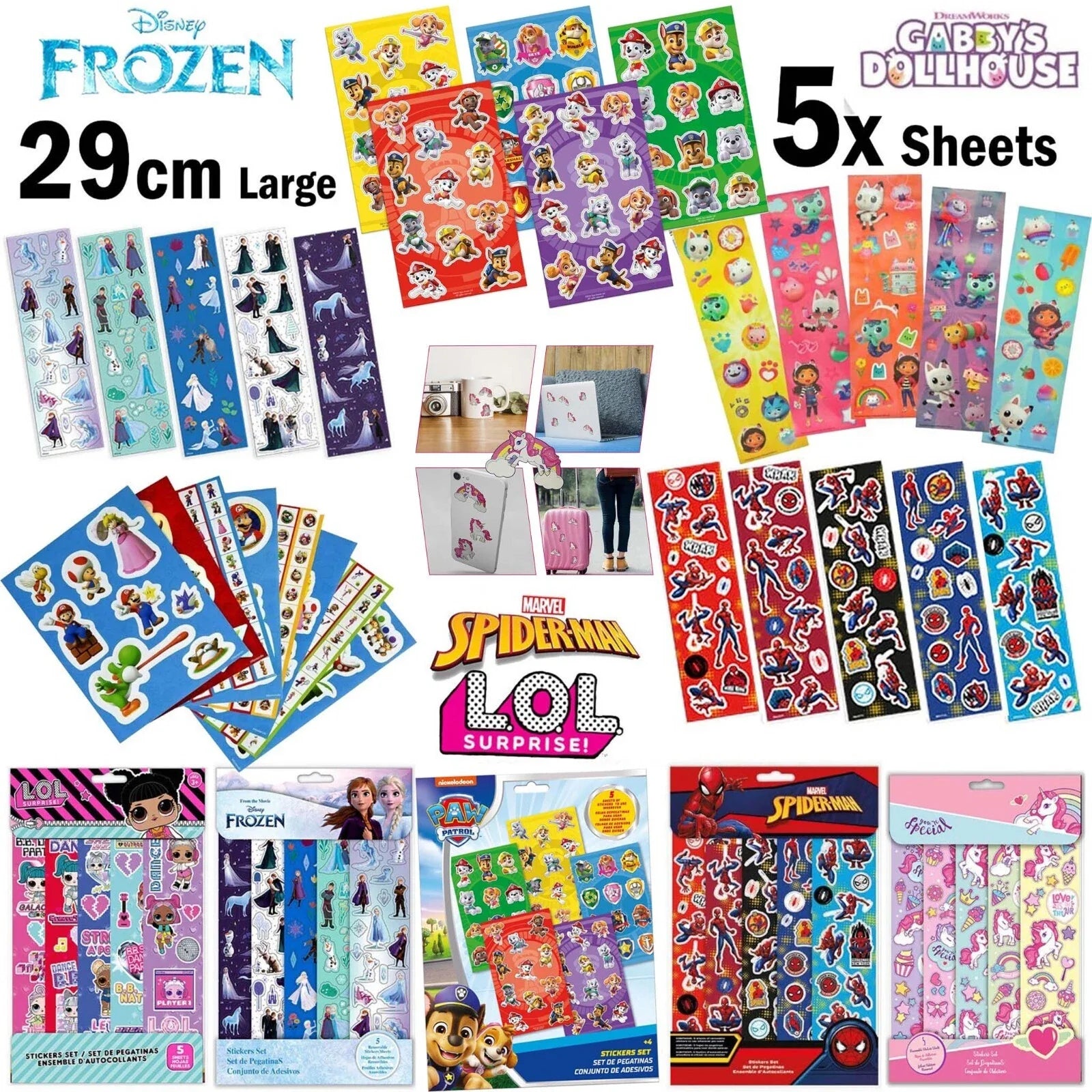 5x Waterproof Reusable Window Stickers Sheets - Bluey