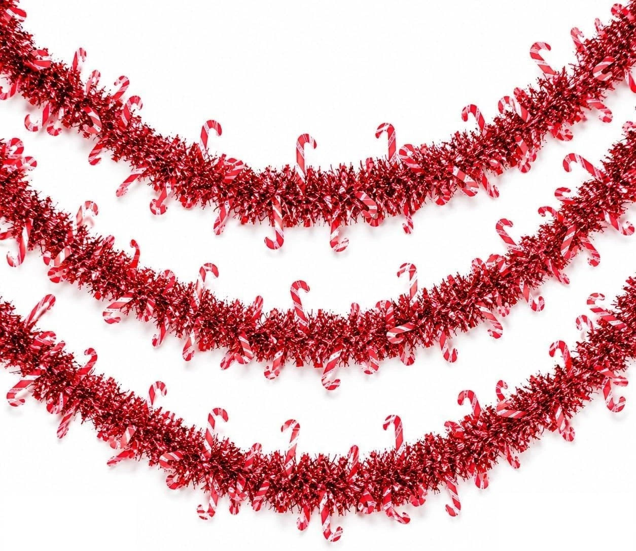 2M Candy Cane Tinsel Garland