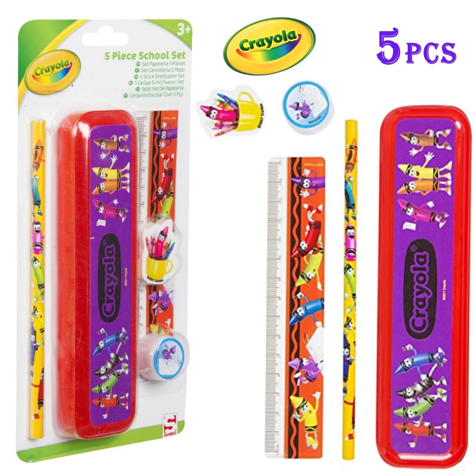 5Pcs School Stationery Set Pencil Case