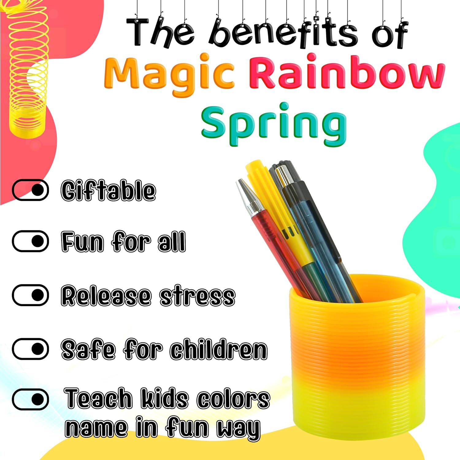 1x Rainbow Color Spring -6.5cm