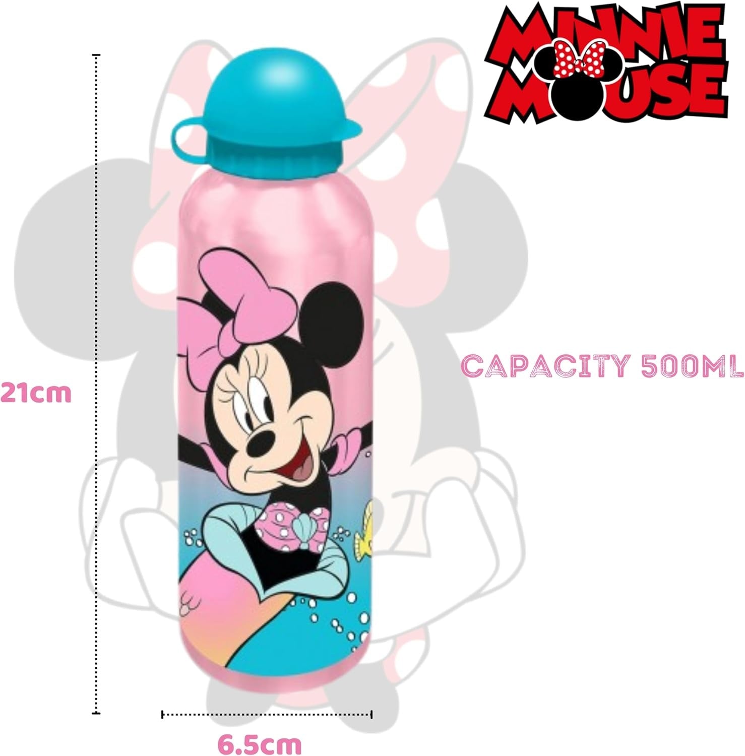 Minnie Mouse Aluminium Water Bottle 500ml