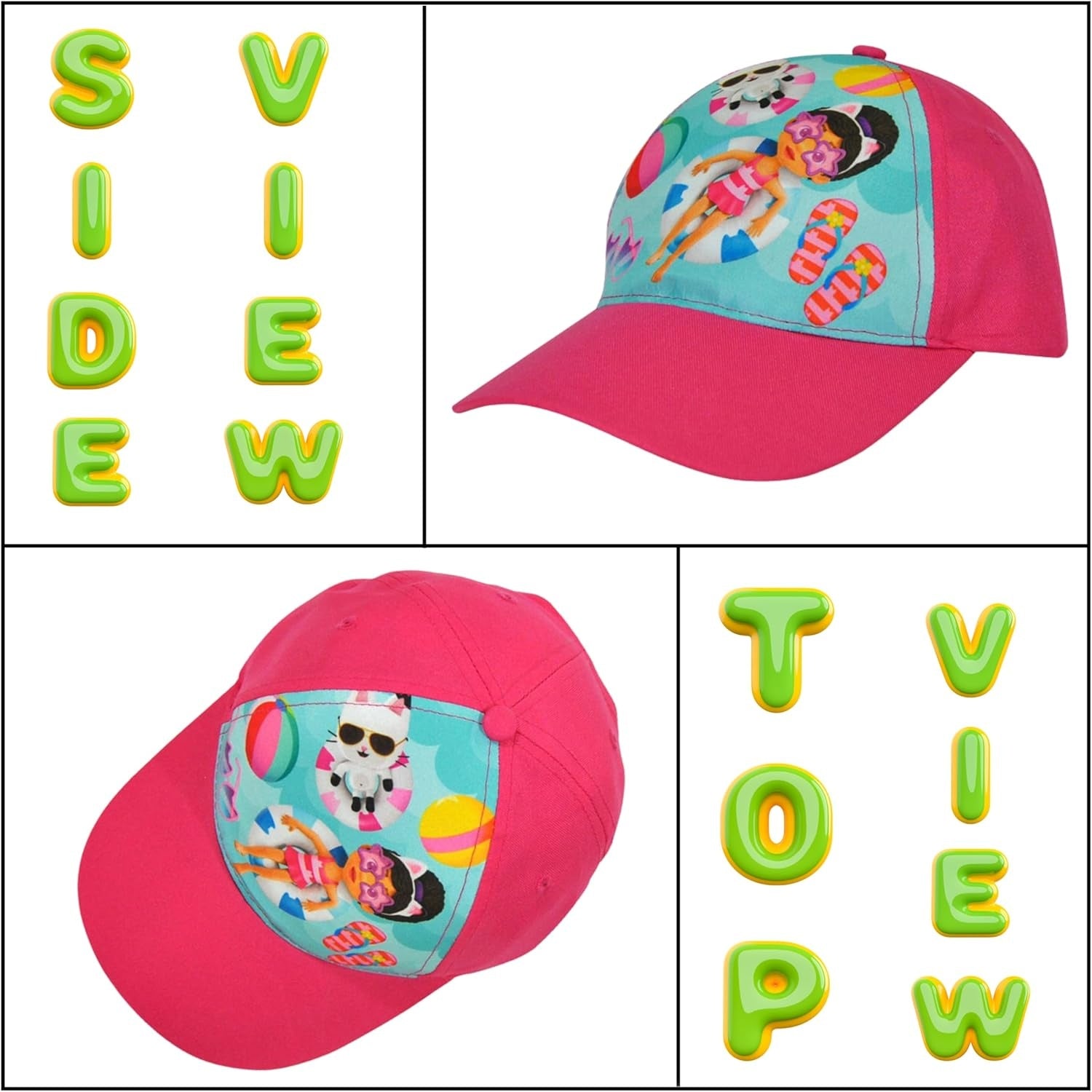 Gabby's Dollhouse Polyester Baseball Cap 3-7 Years - Assorted Colours