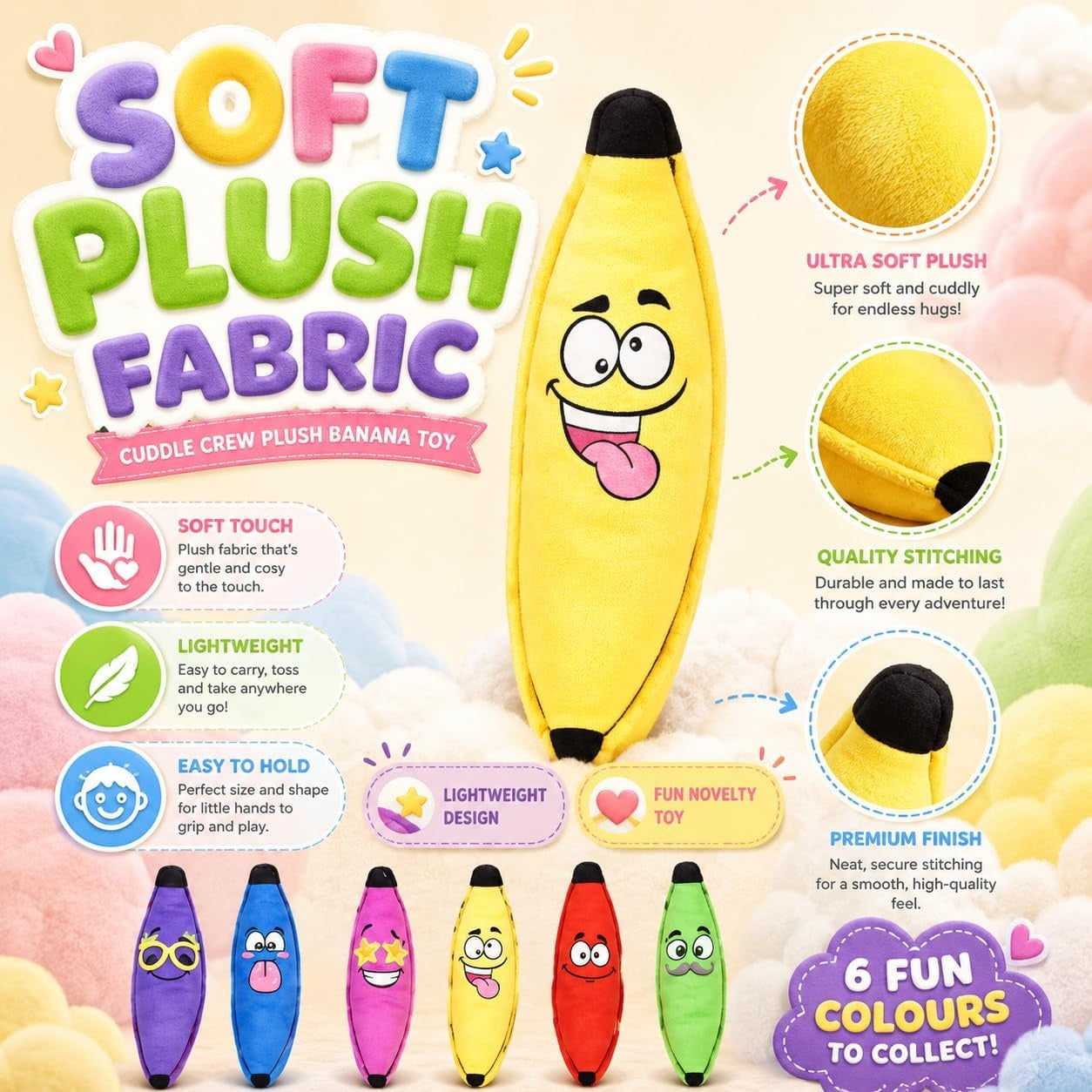 Banana Sensory Squishy Stretchy Toy – Assorted