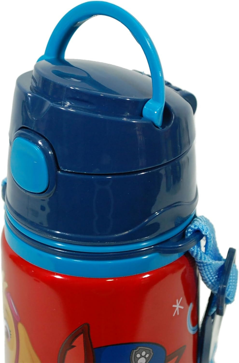Aluminium Water Bottle with Straw & Strap 600ml - Assorted