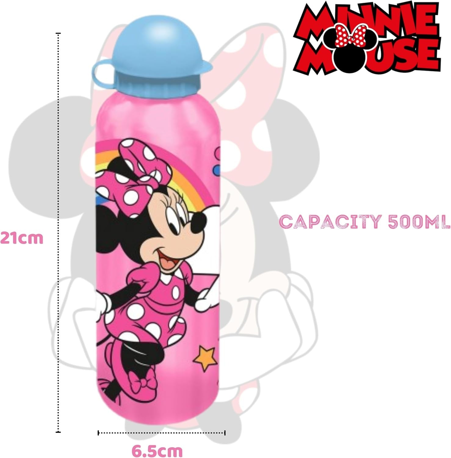 Minnie Mouse Aluminium Water Bottle 500ml