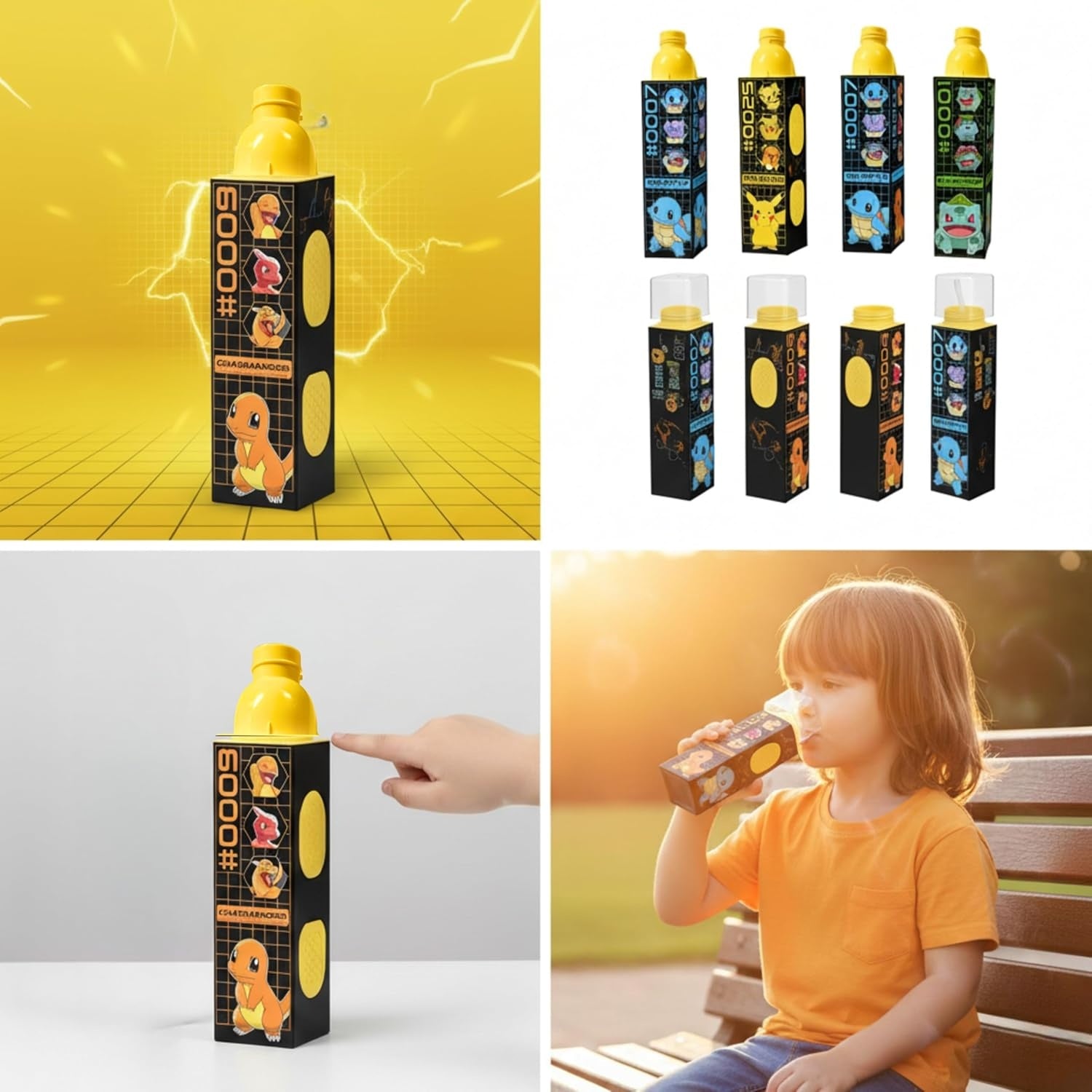 Pokemon Square Water Bottle - 650ml