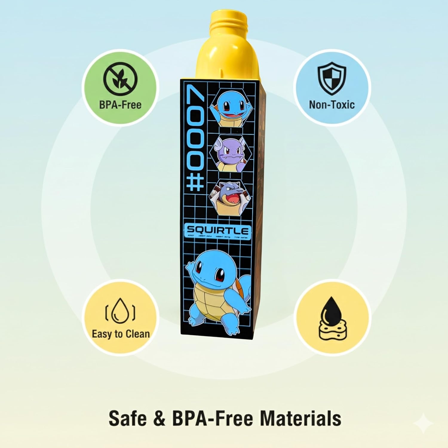 Pokemon Square Water Bottle - 650ml