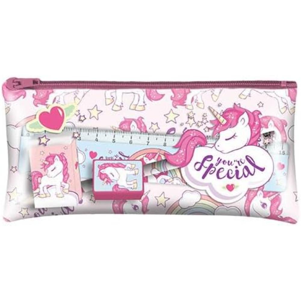 Stationery Set in Pencil Case-Unicorn