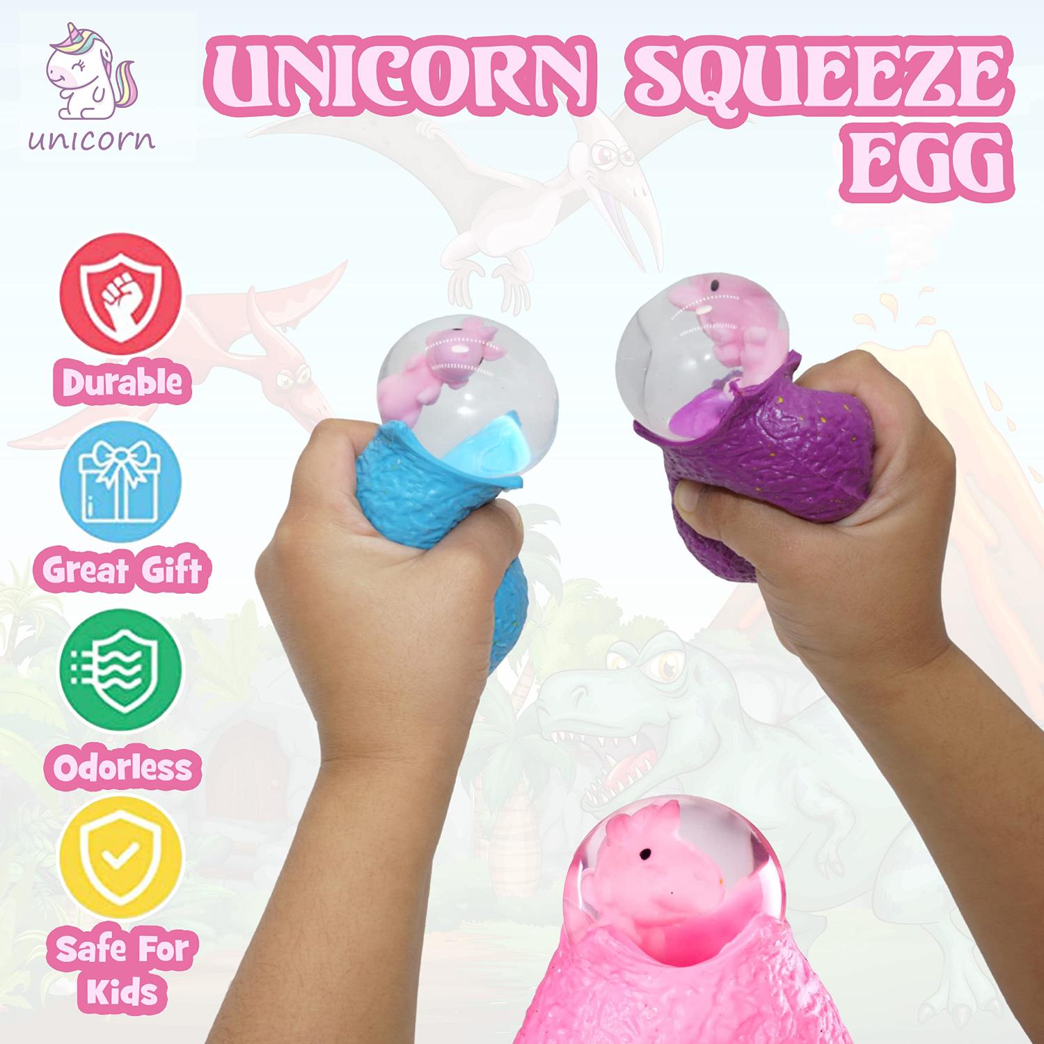 Unicorn Egg Squeezy Ball 6.2cm - 1x Random