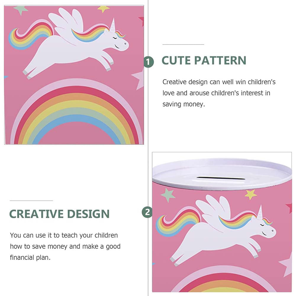 14.5cm Metal Girls Money Tin-Unicorn Design