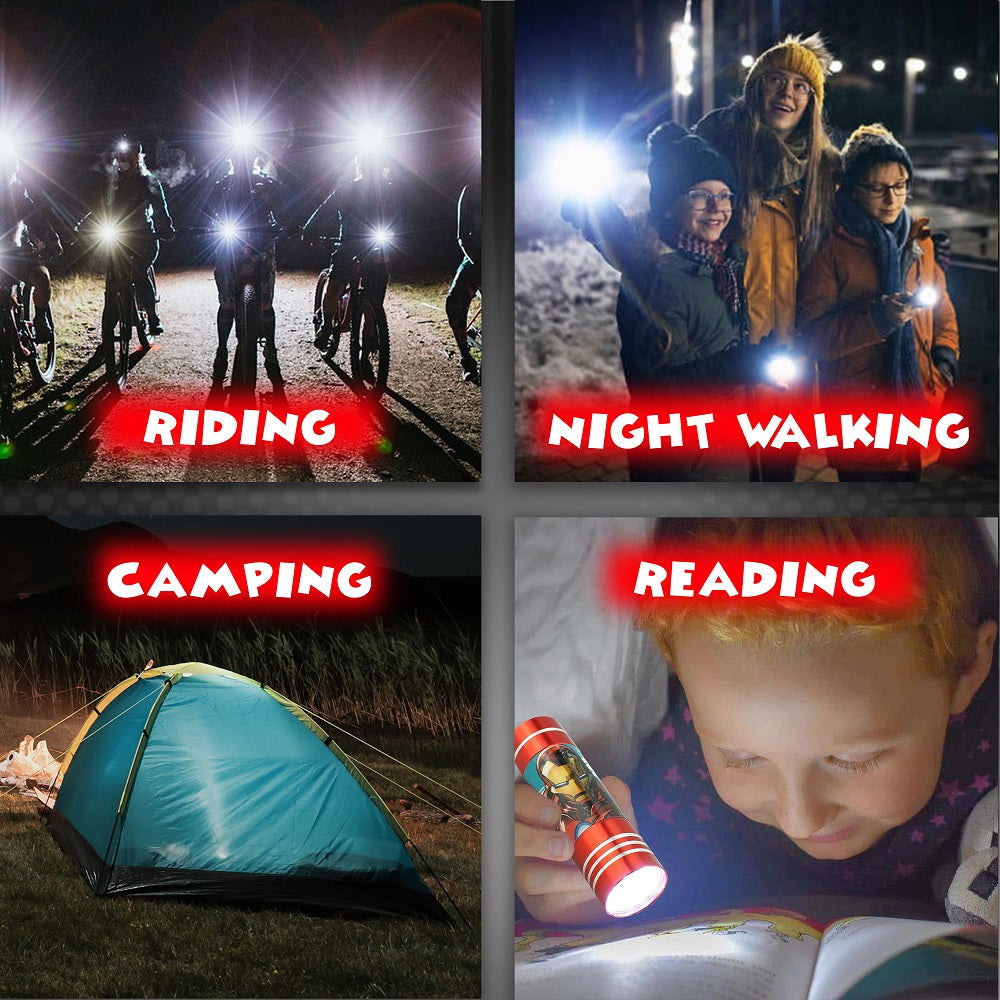 Kids Licensed Marvel Avengers 9 LED Pocket Torch Flashlight(Red)