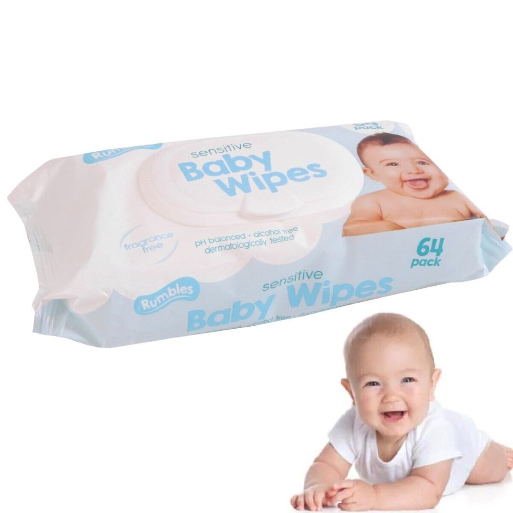 Sensitive Baby Care Wipes-64PK