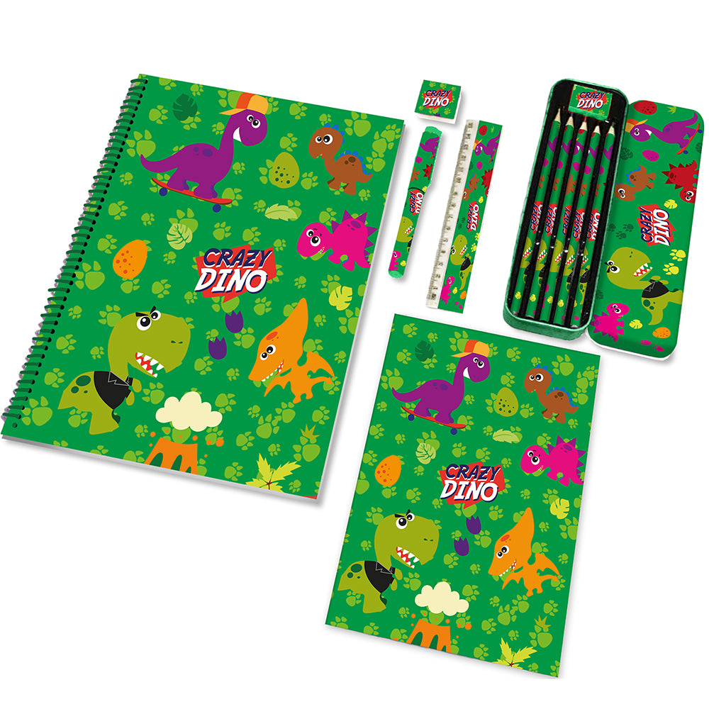 12pcs Stationery Set-Crazy Dino